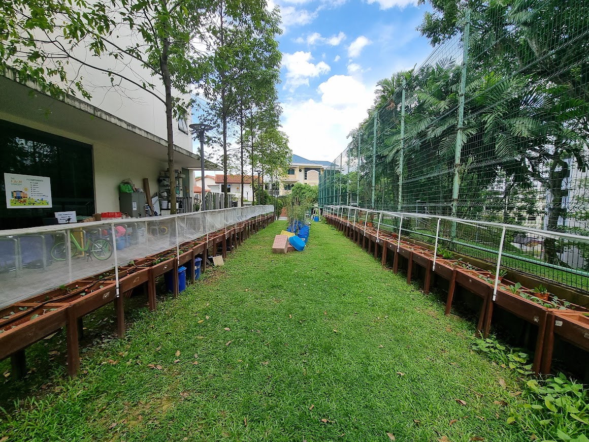 Community garden beds at Kebun Bahru